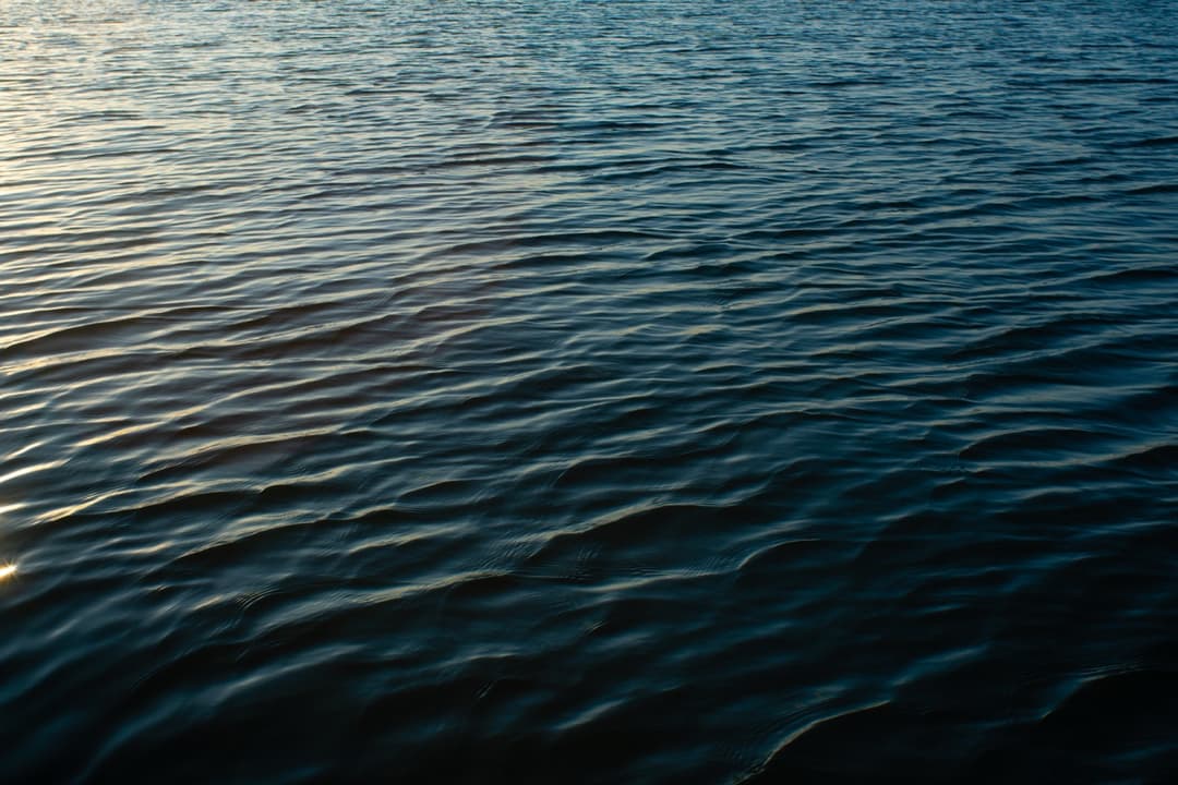 Abstract water surface with ripples and reflections, calm ocean texture