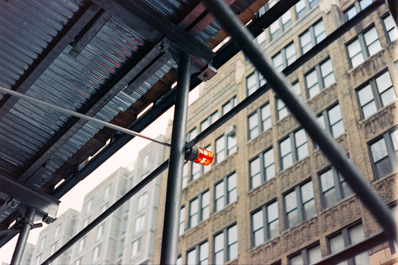 Urban architecture through metal awning structure